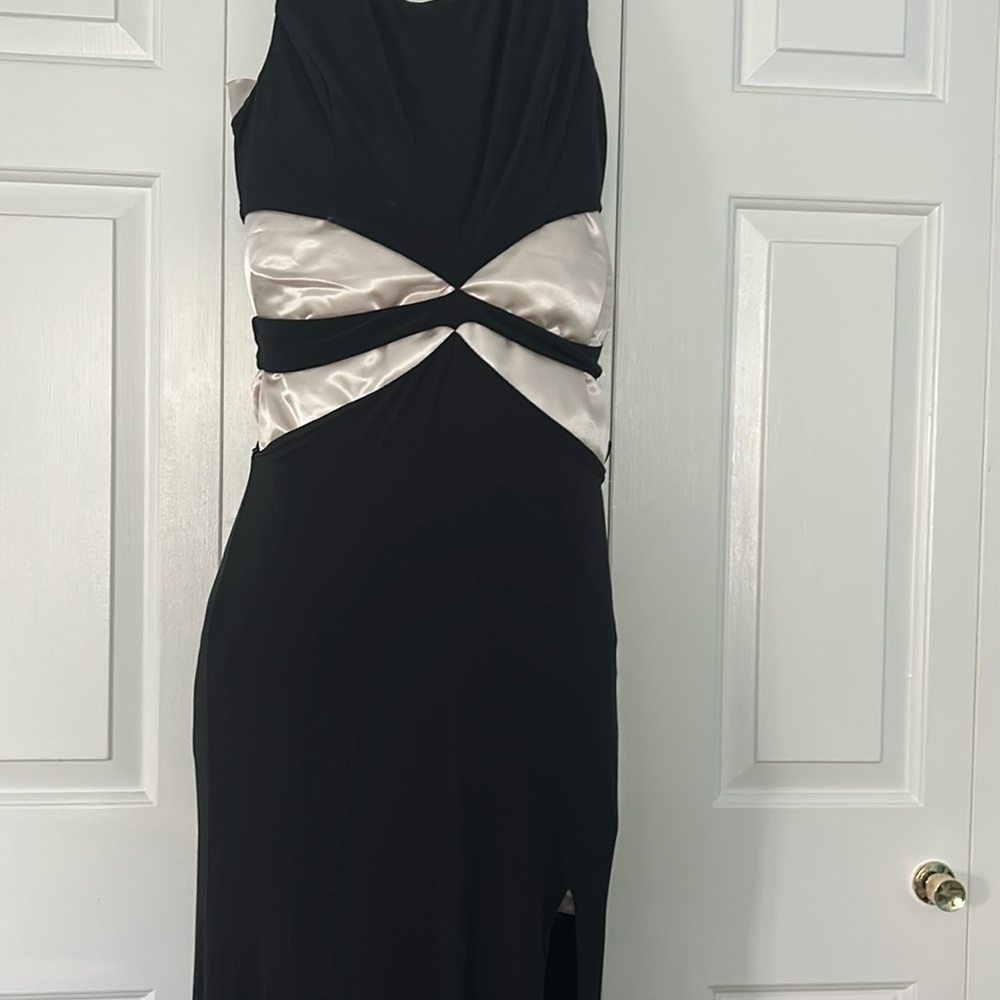 City Studio Black Asymmetrical Sheath Dress